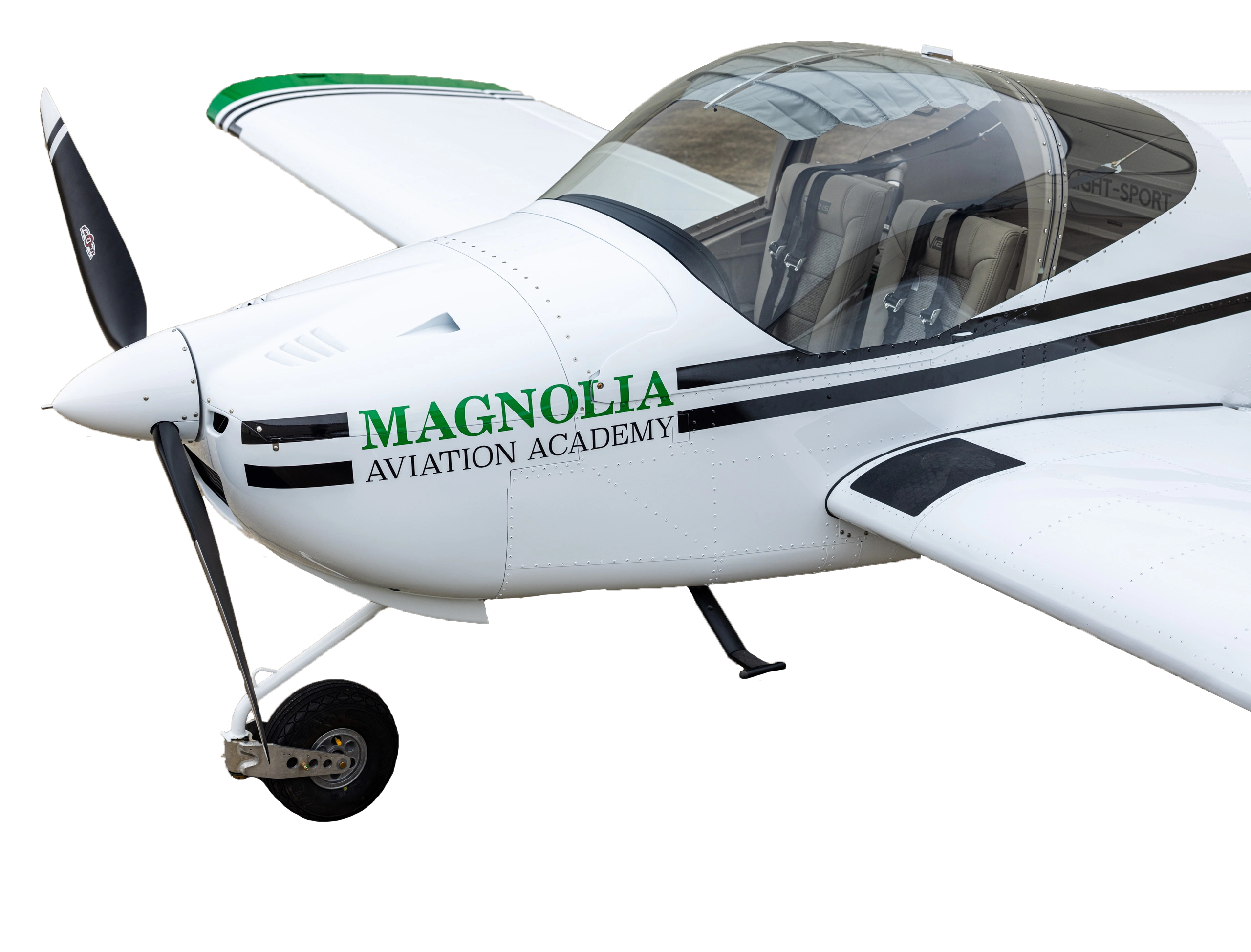 Magnolia Aviation Academy aircraft fleet flying over skyline