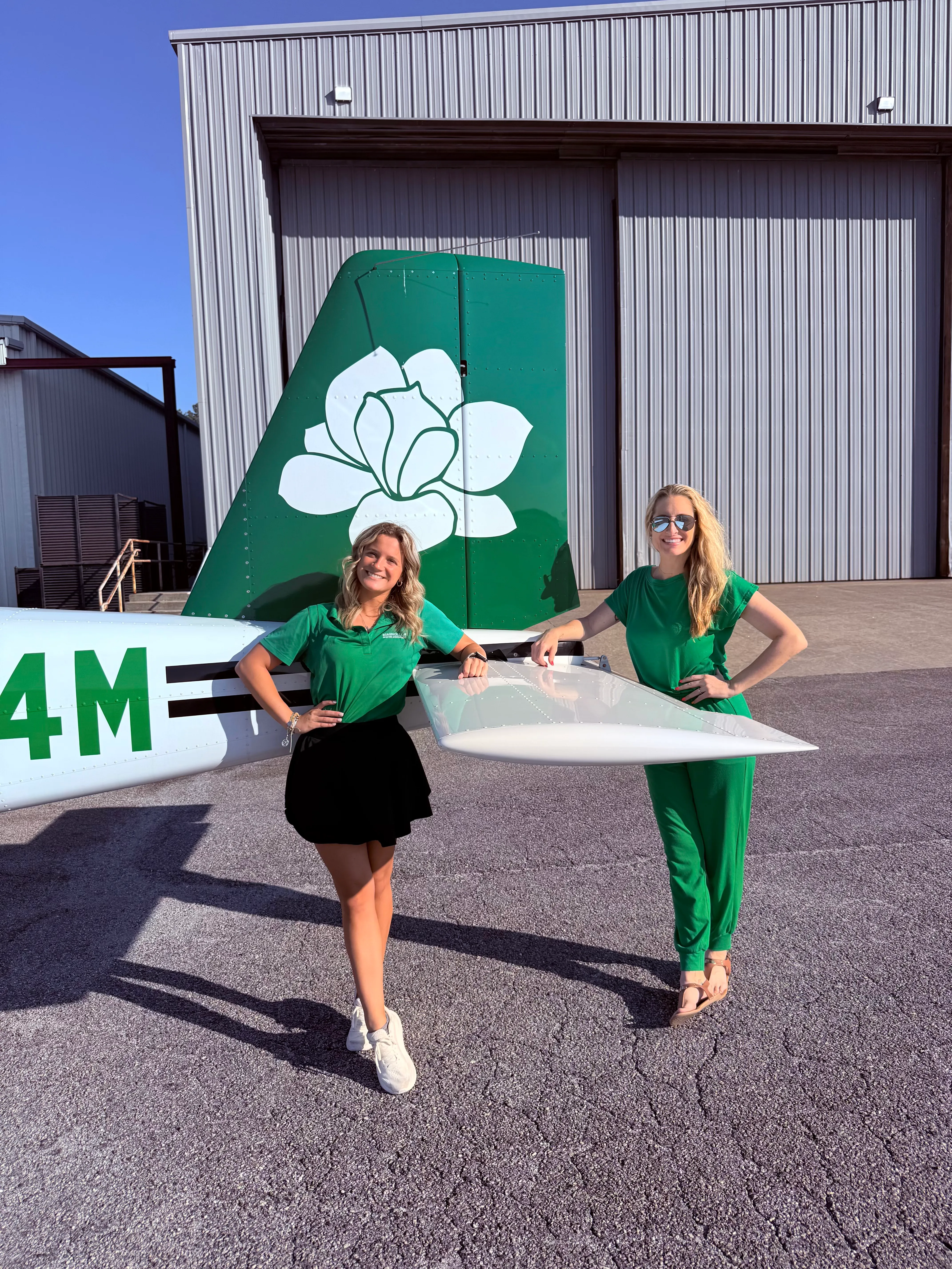 Professional student pilot pre-flight check at Magnolia Aviation Academy