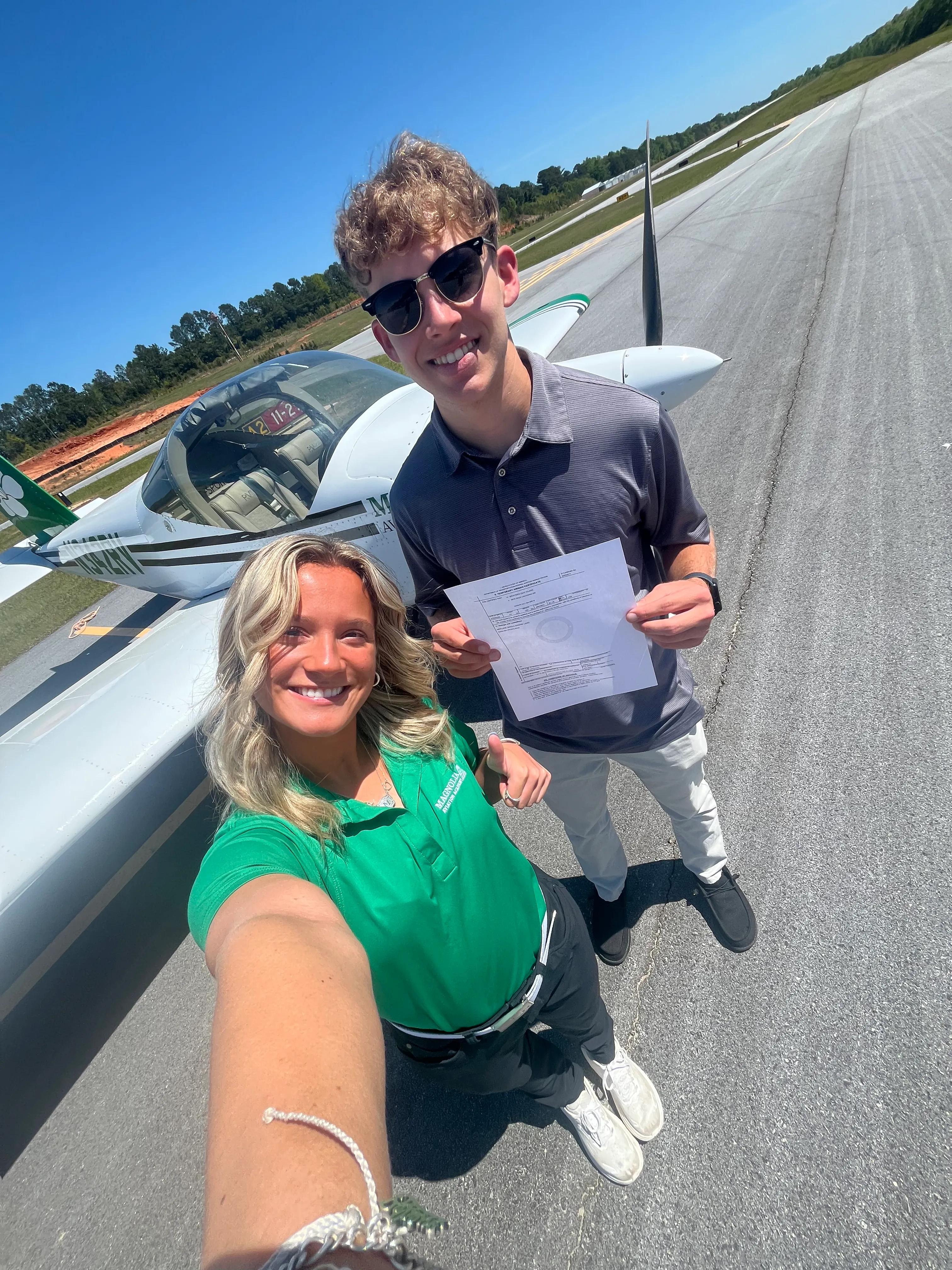 Magnolia Aviation Academy instructor and candidate reviewing lesson plans
