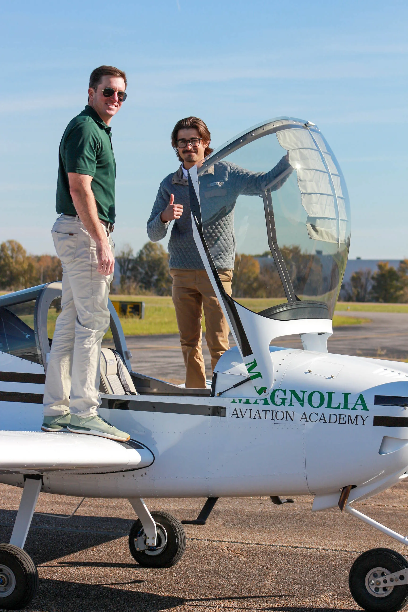 Magnolia Aviation Academy instructor and candidate reviewing lesson plans