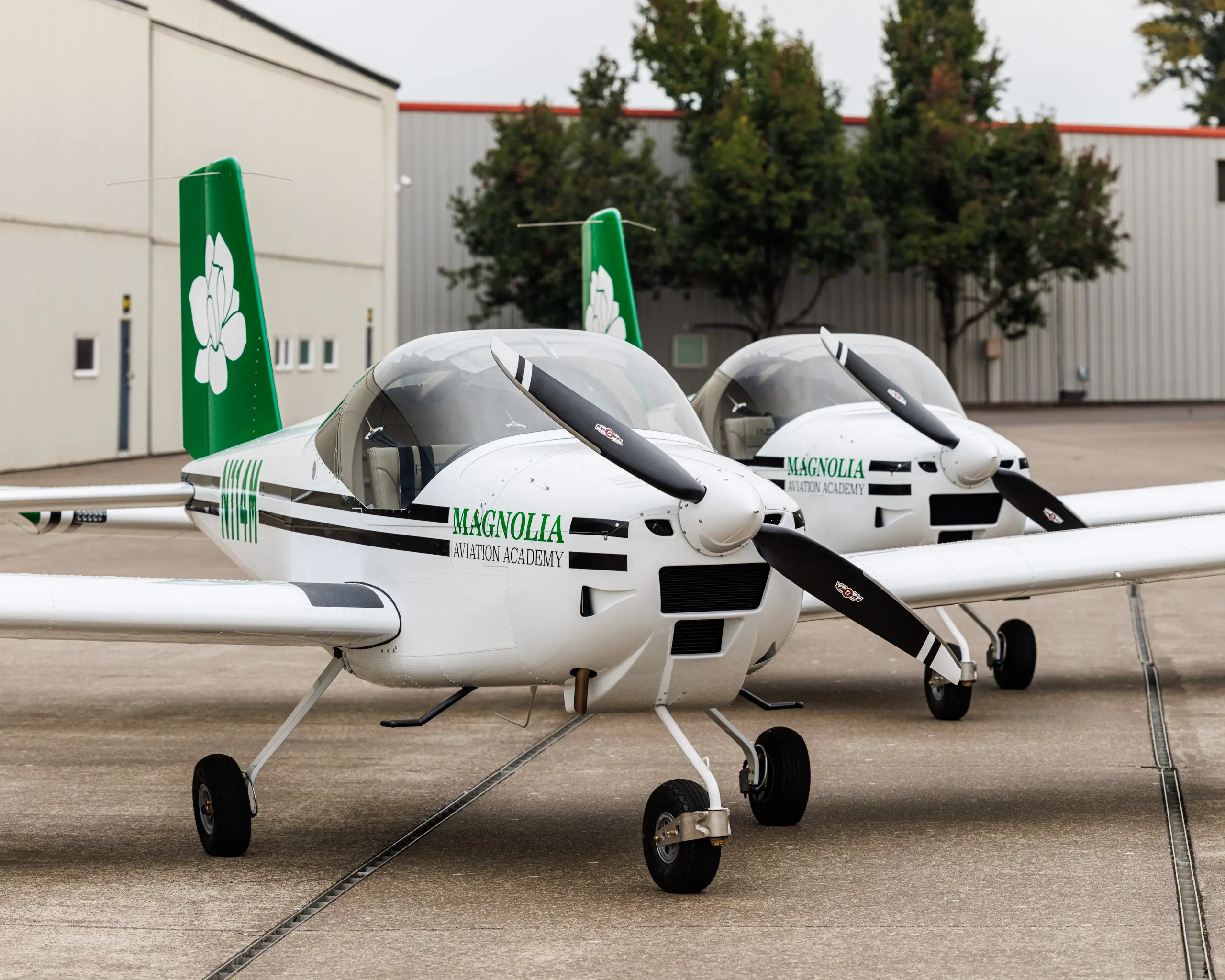 Van's RV-12iS aircraft exterior at Magnolia Aviation Academy